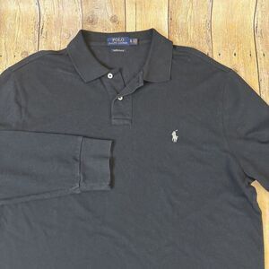 Polo Ralph Lauren Long Sleeve Polo Shirt Custom Slim Fit Gray Mens XL